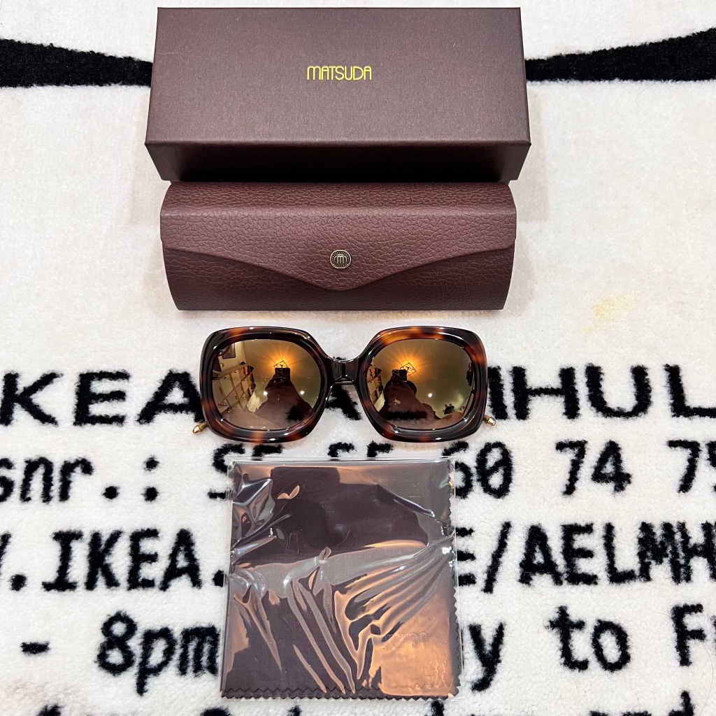Matsuda M2035 5-Barrel Riveted Hinge Sunglasses Demi/Brown Gradient Gold